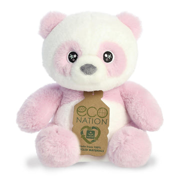 Aurora® Eco-Friendly Eco Nation™ Lavender Panda Stuffed Animal - Environmental Consciousness - Recycled Materials - Purple 9 Inches