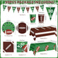 99 Pcs Football Party Supplies Sets, Includes Touchdown Dinner Plates, Dessert Plates, Napkins, Rugby Tablecloths, Cups and Banner for Football
