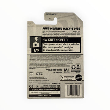 Hot Wheels Ford Mustang Mach-E 1400, Green Speed 1/5 [White]