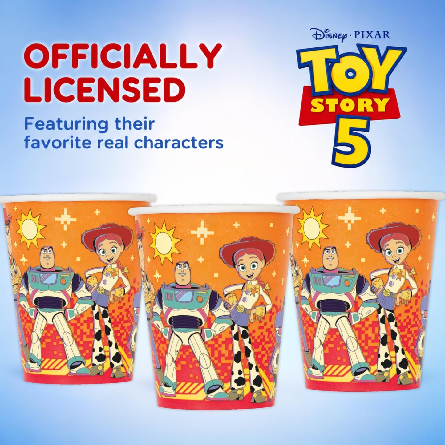 Unique Toy Story Cups - 24 Paper Party Cups 9oz - Toy Story 5 Birthday Decorations, Party Supplies, Party Favors - Officially Licensed