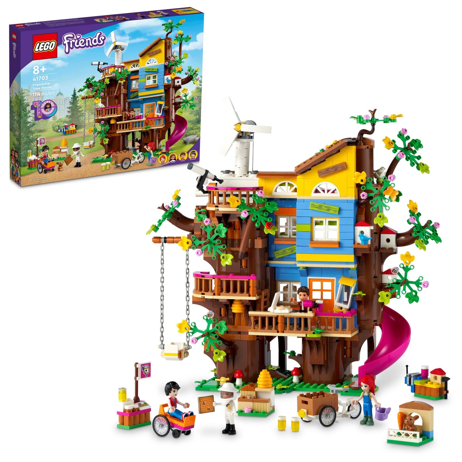 LEGO Friends Friendship Tree House 41703 Set with Mia Mini Doll, Nature Eco Care Educational Toy, Gifts for Kids, Girls and Boys Ages 8 Plus