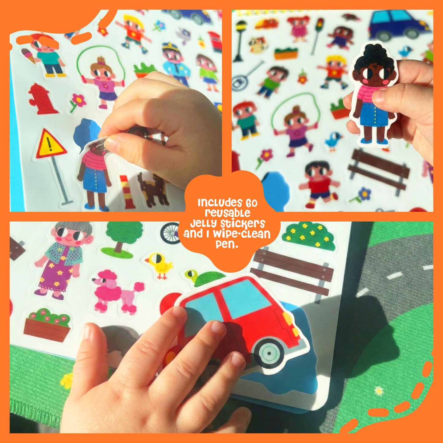 Stick4Ever Preschool Activity Book - Reusable Sticker Book for Toddlers 2-4 Years - Mess-Free Educational Travel Activity for Kids, Boys & Girls - No