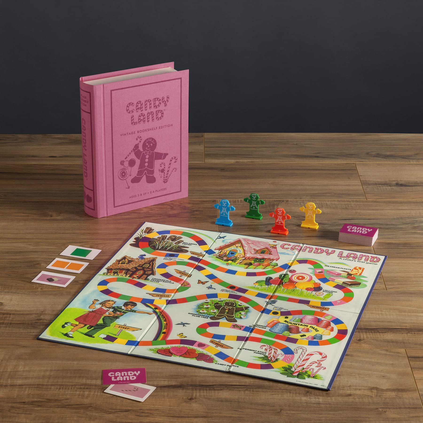 Candy Land Vintage Bookshelf Edition by WS Game Company, Classic Board Games for Kids with Linen-Wrapped Book Box, 1978 Retro Graphics & Slipcase