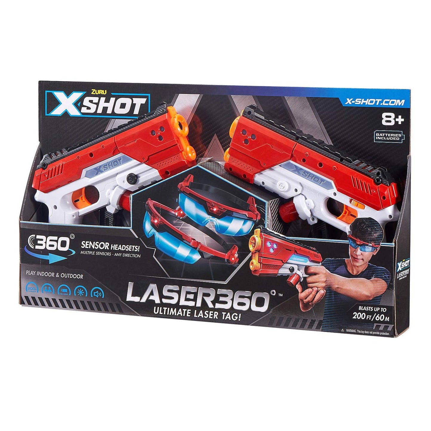 XSHOT Laser360° Double Laser Blaster Pack (2 Laser Blasters, 2 Goggles) by ZURU