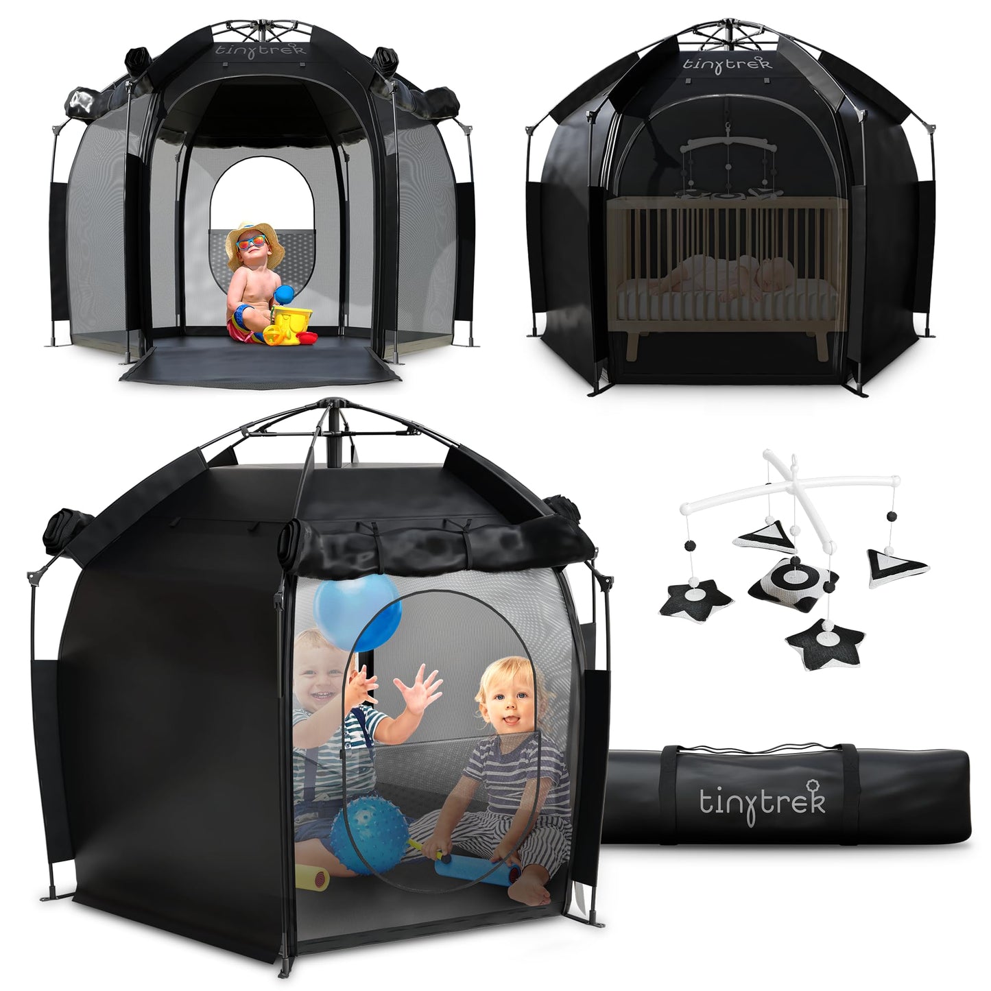 TinyTrek Kids Play Tent for Indoor and Outdoor Fun, Portable Pop Up Tent with Breathable Mesh, Toddler Play Space for Travel, Backyard, Camping