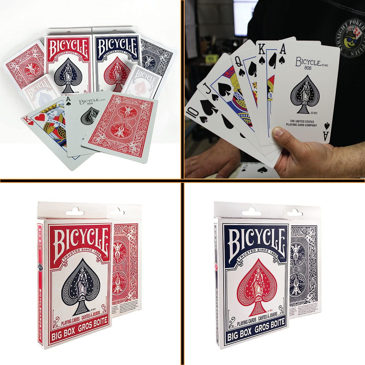 Bicycle Playing Cards Big Box Oversized Giant Jumbo Decks Size 7 Inches | Pack of 2 Great for Magic Tricks, Kids Seniors and Anyone who Loves to Have