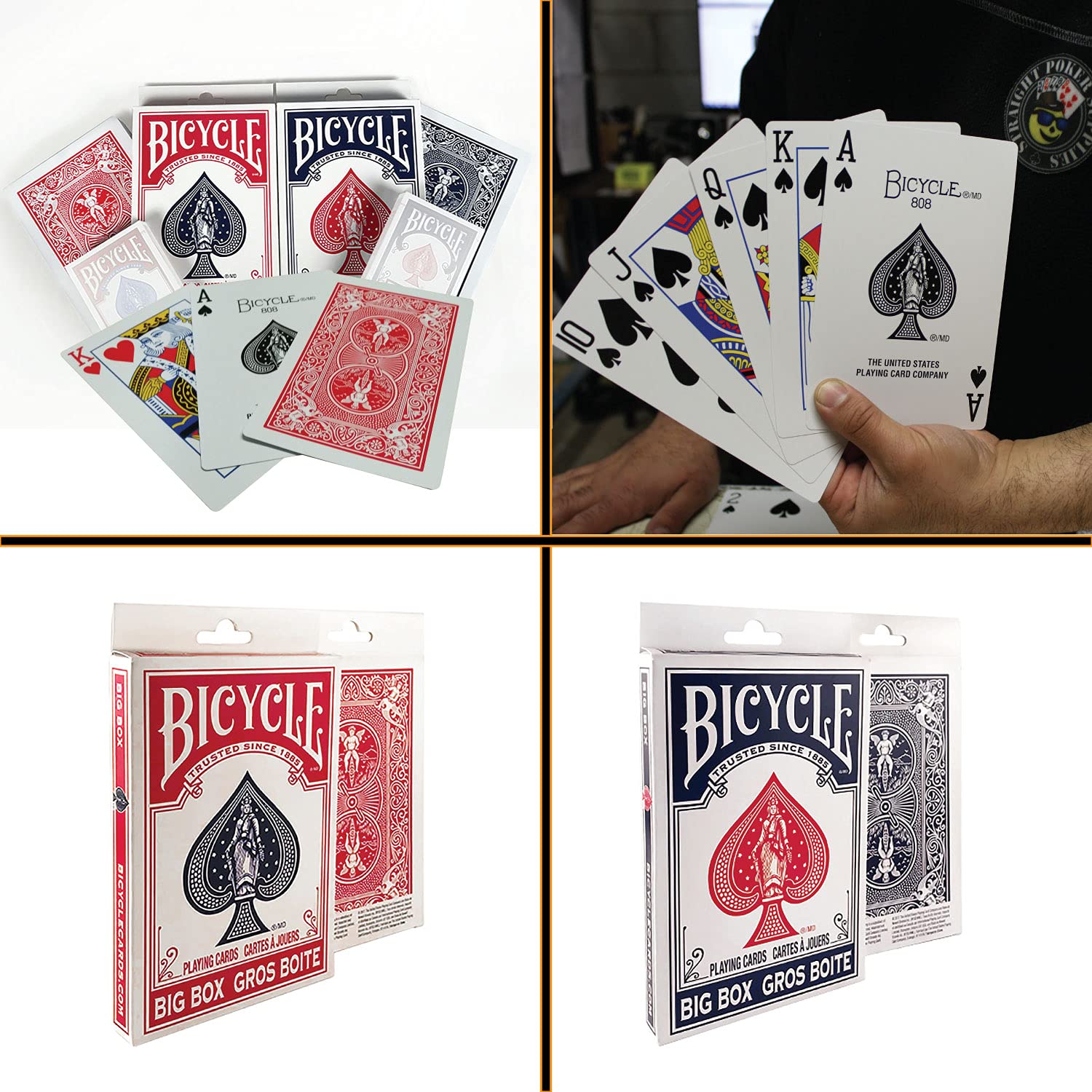 Bicycle Playing Cards Big Box Oversized Giant Jumbo Decks Size 7 Inches | Pack of 2 Great for Magic Tricks, Kids Seniors and Anyone who Loves to Have