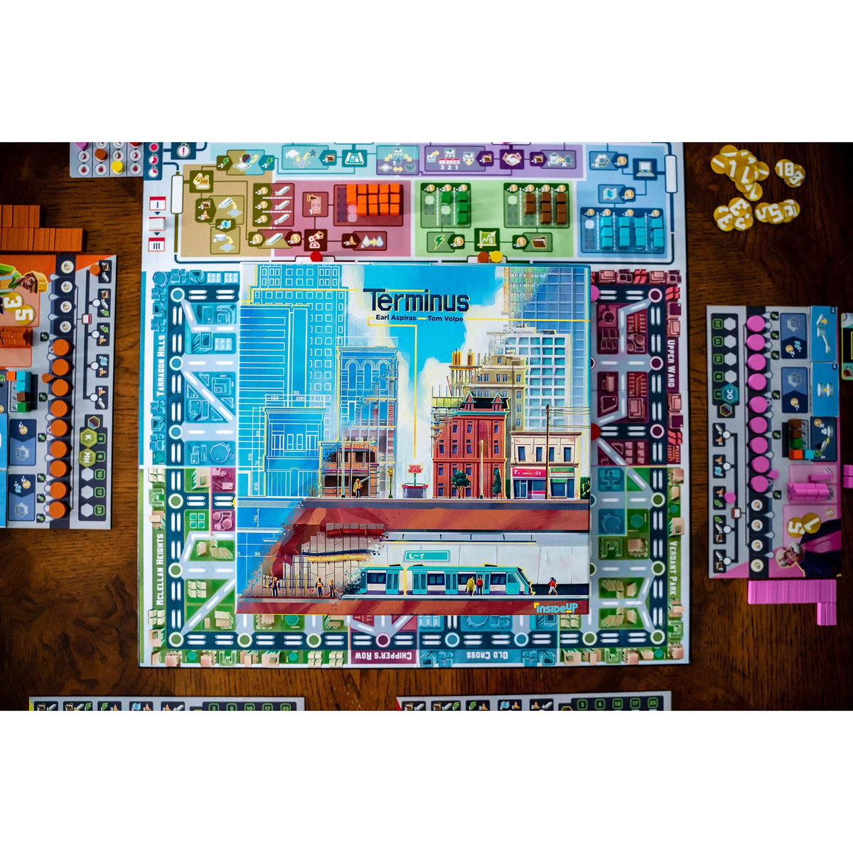 Inside Up Games: Terminus - City Subway Line Building Board Game, Resource Management, Marketplace Economy, Rondel Action Loop, Ages 14, 1-5 Players