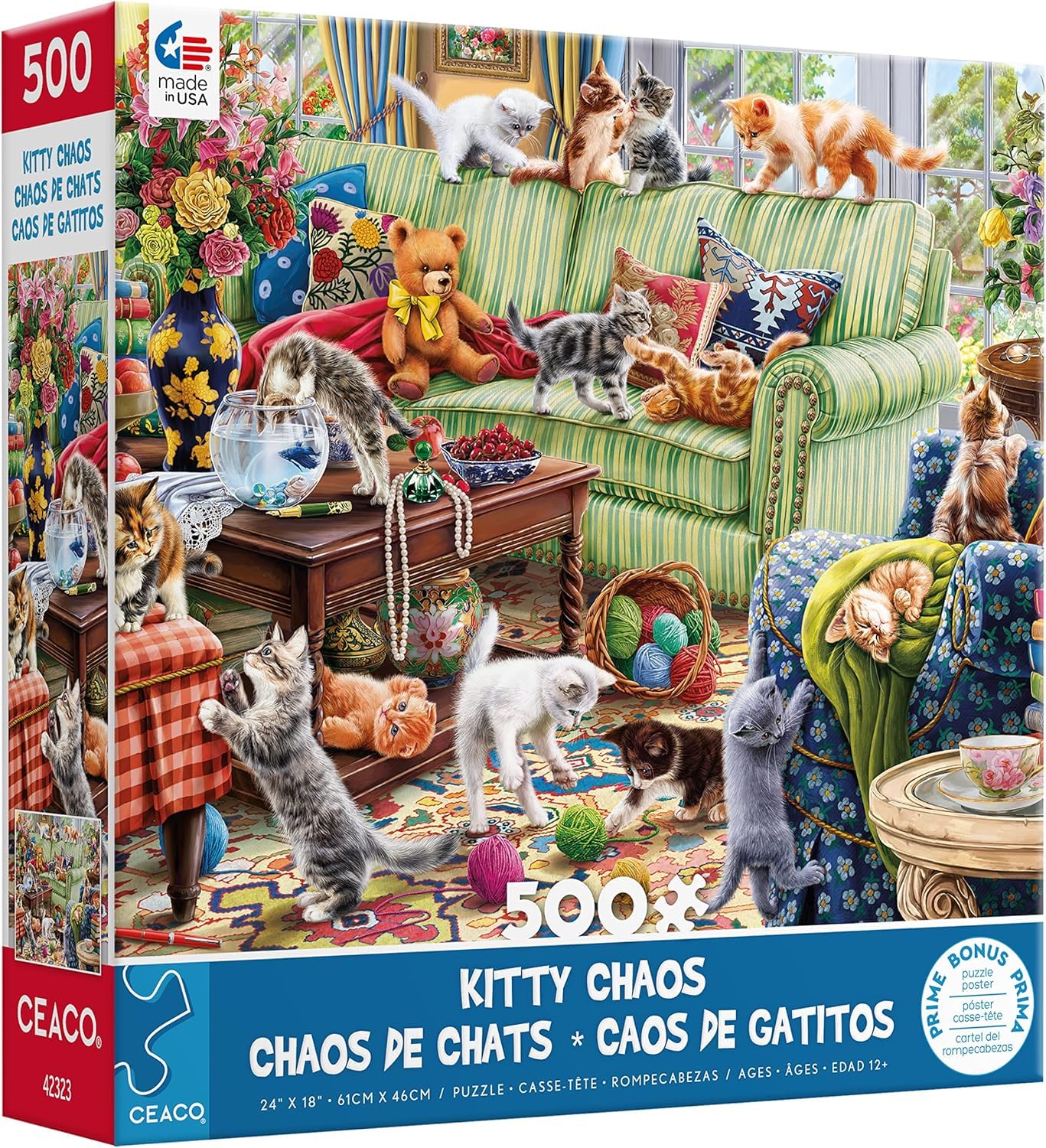 Ceaco - Kitty Chaos - 500 Piece Jigsaw Puzzle for Adults