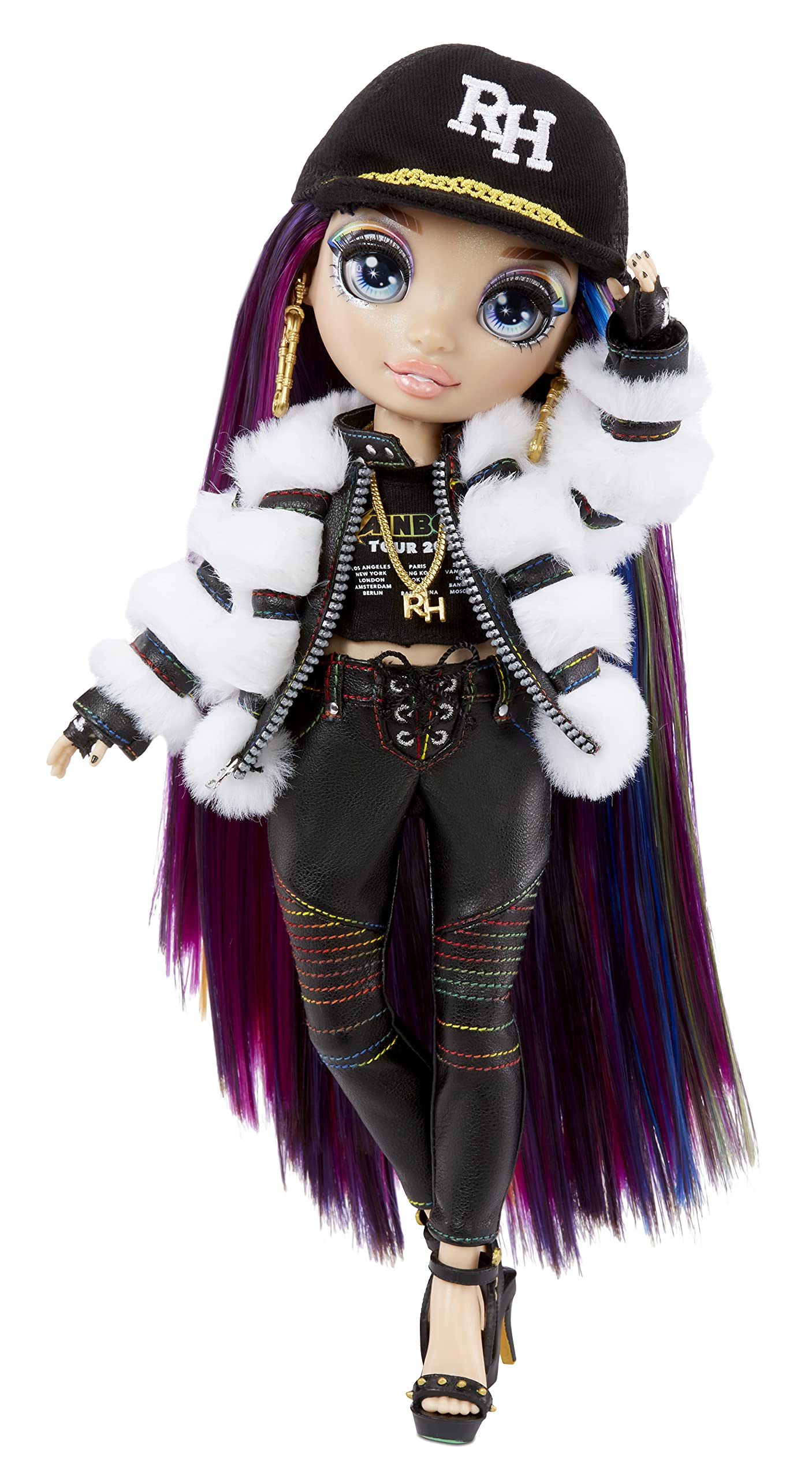 Rainbow High Rockstar Lyric Lucas Rainbow Model Doll and Playset with 2 Matching Outfits, 1 Musical Instrument & Doll Accessories, for Children from 6