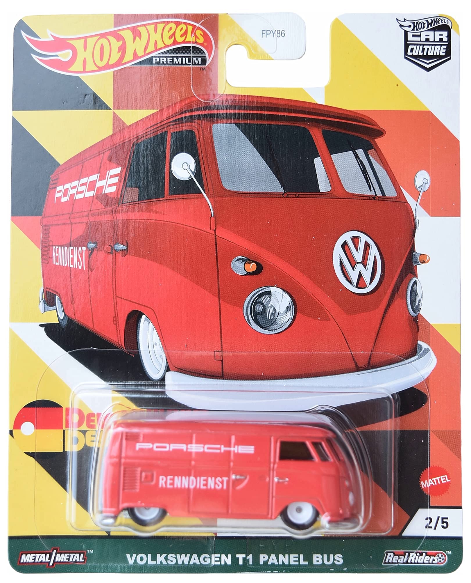 Hot Wheels Volkswagen T1 Panel Bus, red 2/5 [Porsche Renndienst]