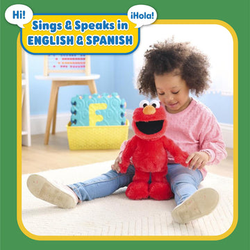 Sesame Street Elmo Slide Singing and Dancing 14-inch Plush, Pretend Play, Interactive Toy, Kids Toys for Ages 2 Up by Just Play