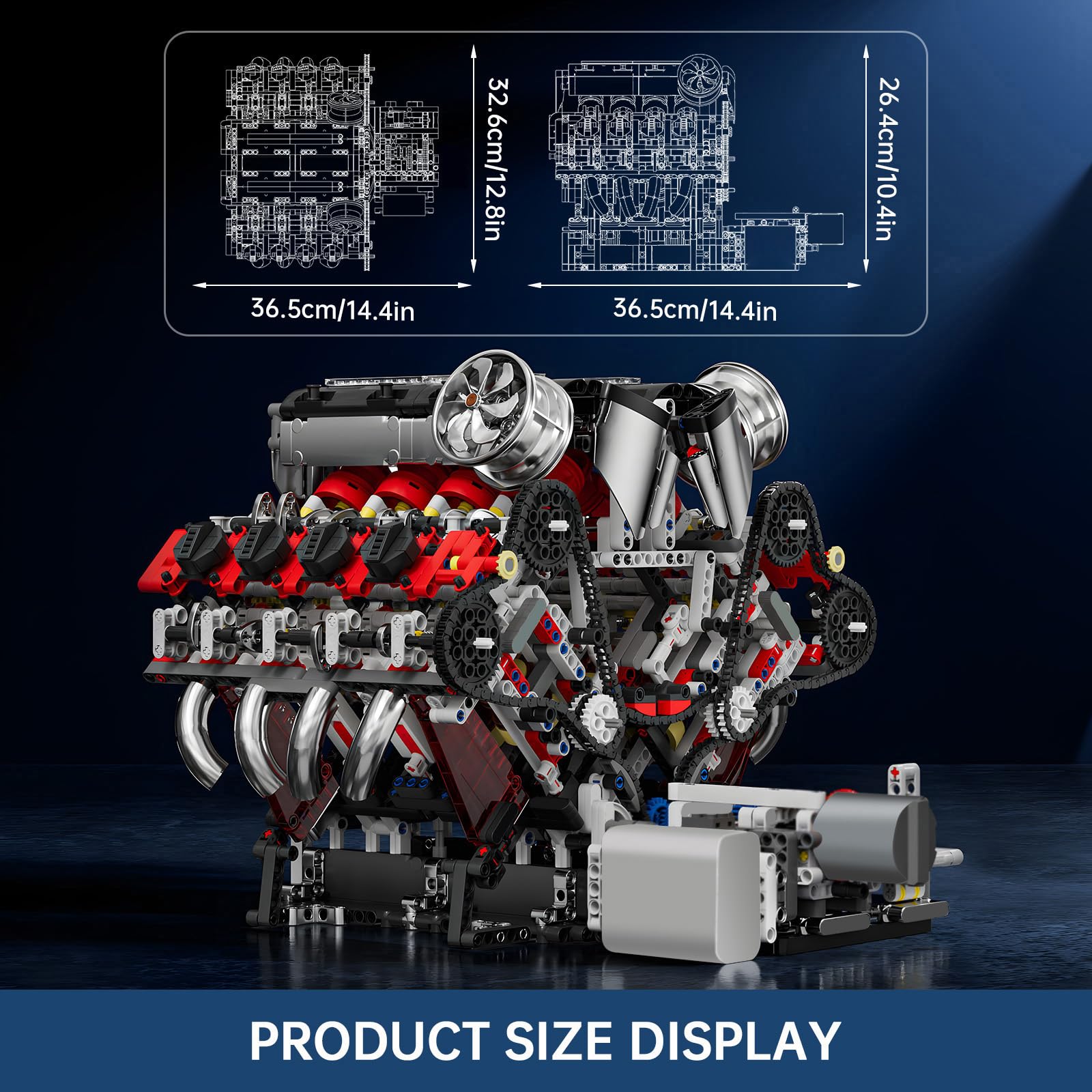 Mould King V8 Engine Building Set, 2718 Pcs Model Kit for Adults 14+