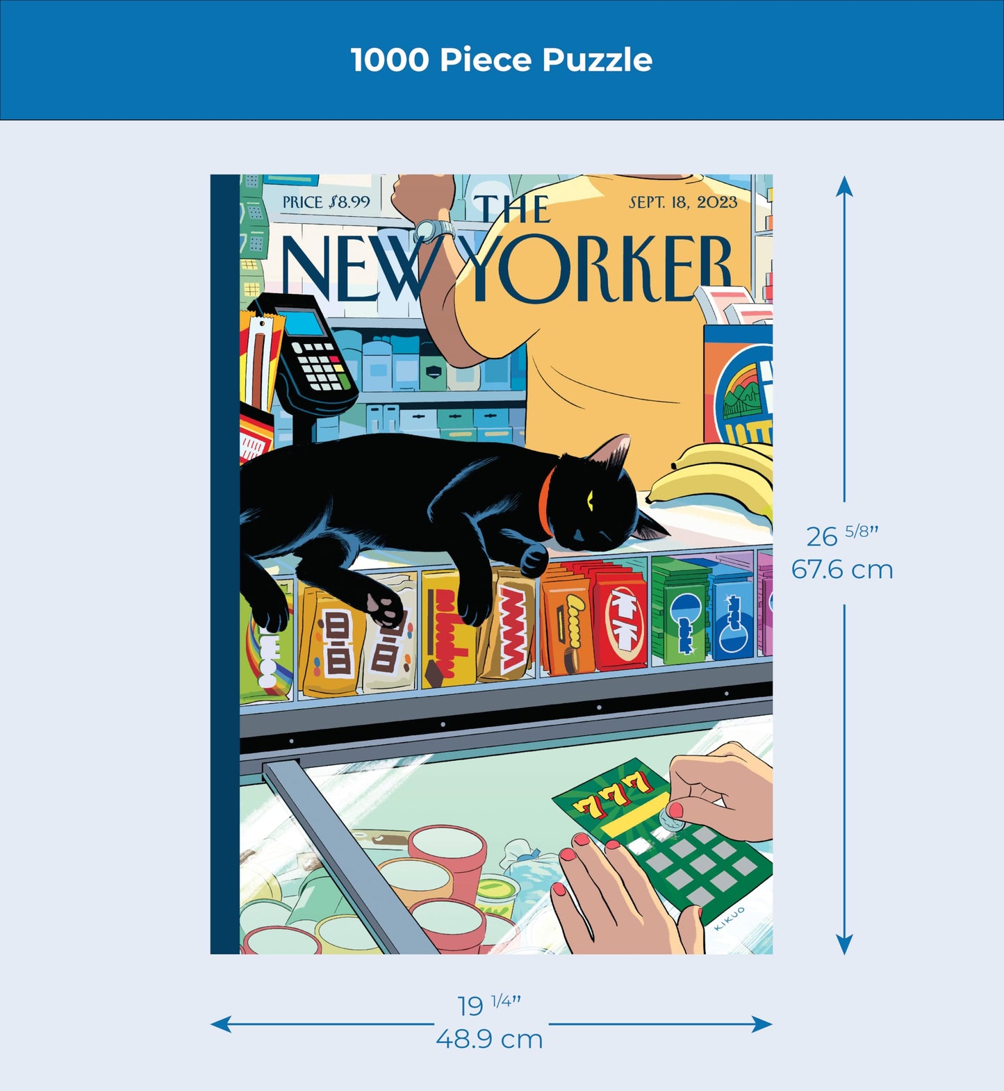 New York Puzzle Company - New Yorker Bodega Cat - 1000 Cat Piece Jigsaw Puzzle by R. Kikuo Johnson