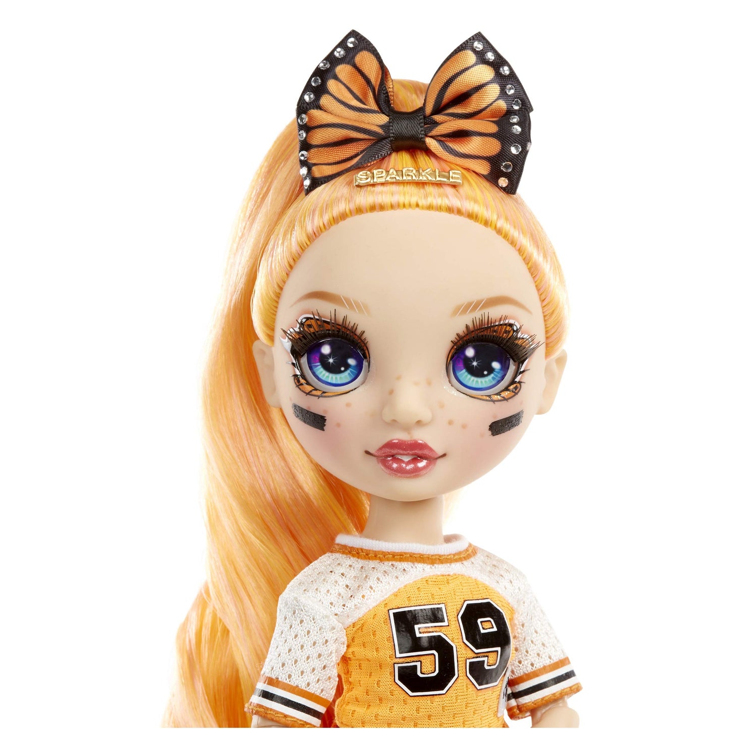 Rainbow High Cheer Poppy Rowan - Orange Cheerleader Fashion Doll with 2 Pom Poms and Doll Accessories, for Kids 6-12 Years Old