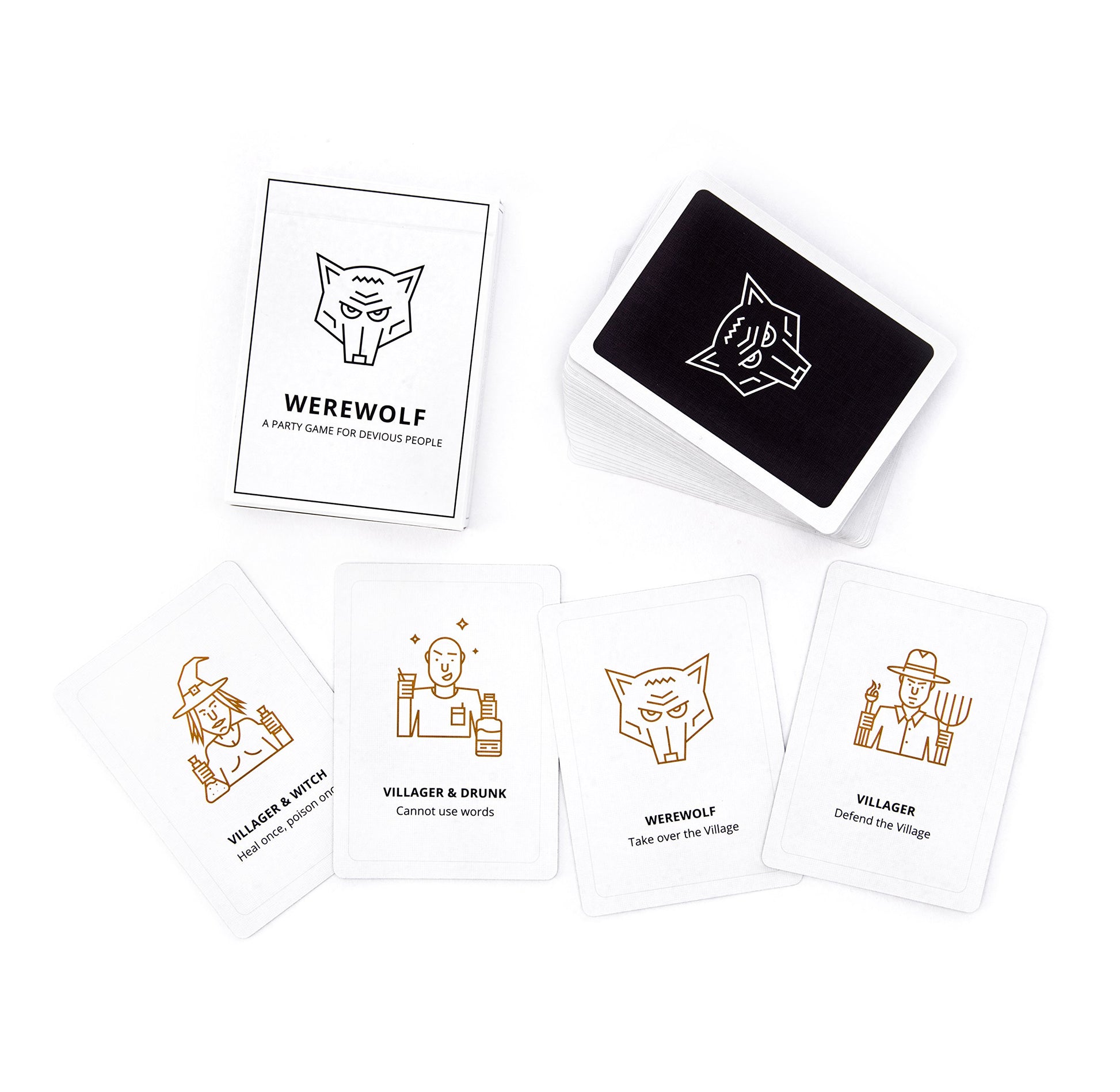 Stellar Factory Werewolf Party Game | Up to 35 Players | 50 Cards | Social Deduction, Bluffing | Ages 12+ | Made in USA