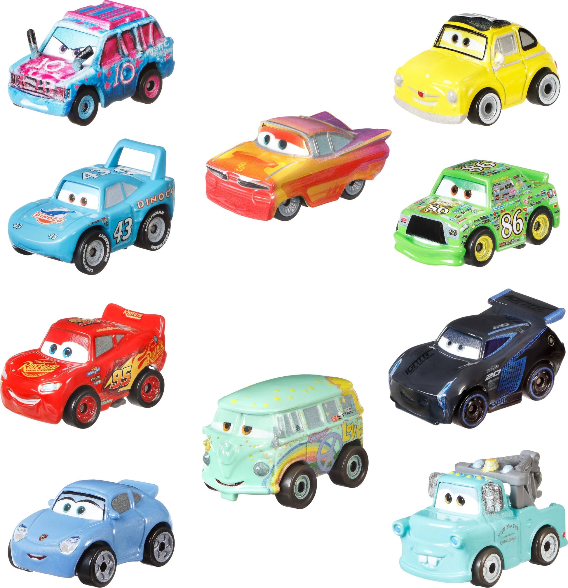 Mattel Disney Pixar Cars Mini Racers 10 Pack of Collectible Toy Vehicles for Kids & Collectors Ages 3 Years Old & Up (Amazon Exclusive)