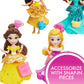 Disney Princess E4221 Little Kingdom Doll Collection, 11 Small Dolls with Glitter Dresses and 22 Snap-ins Accessories, Toy for 4 Year Olds and Up