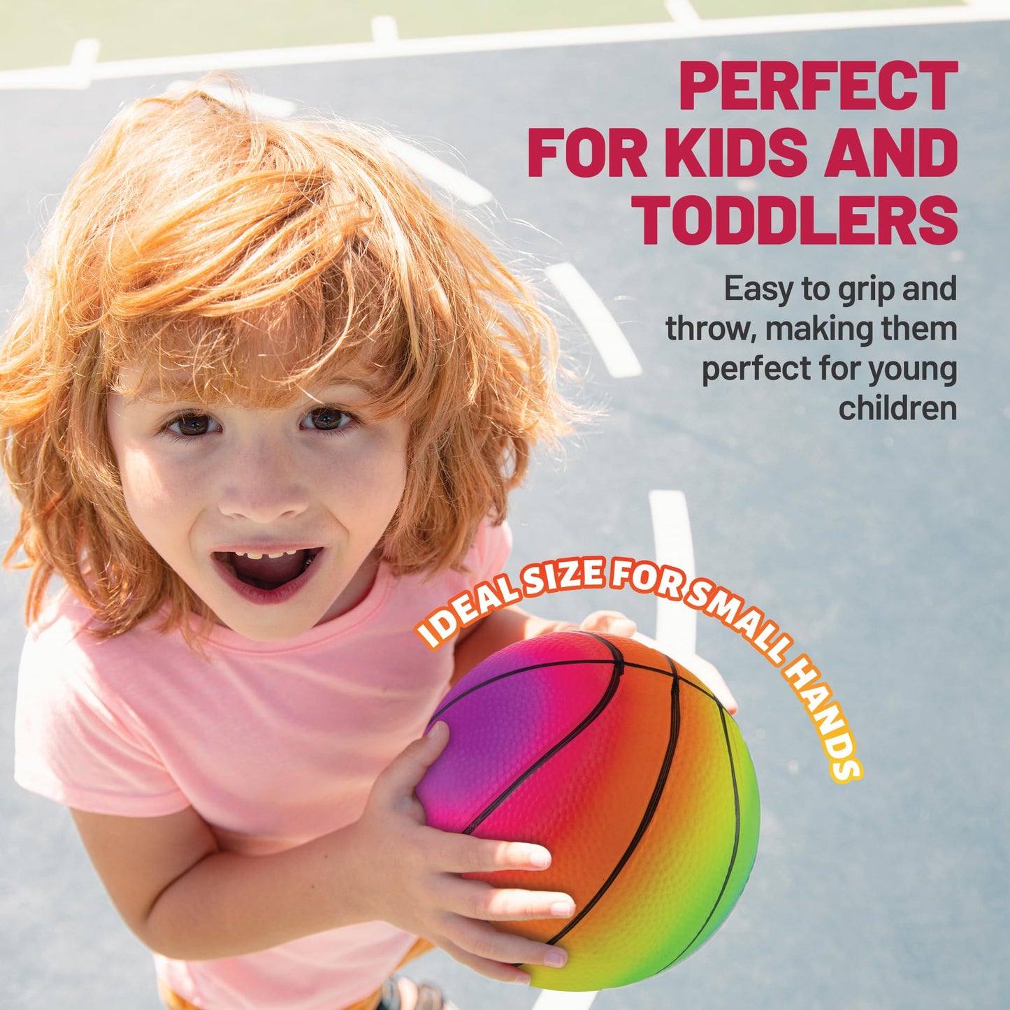 Bedwina 5-Inch Mini Sports Ball Set (4-Pack) with Pump for Toddlers & Kids