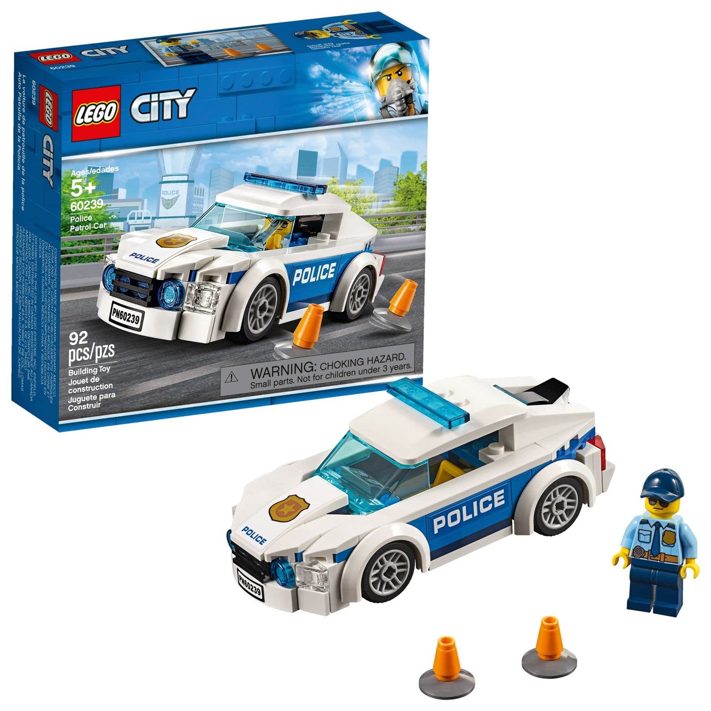 LEGO City Police Patrol Car 60239 Building Kit (92 Pieces)