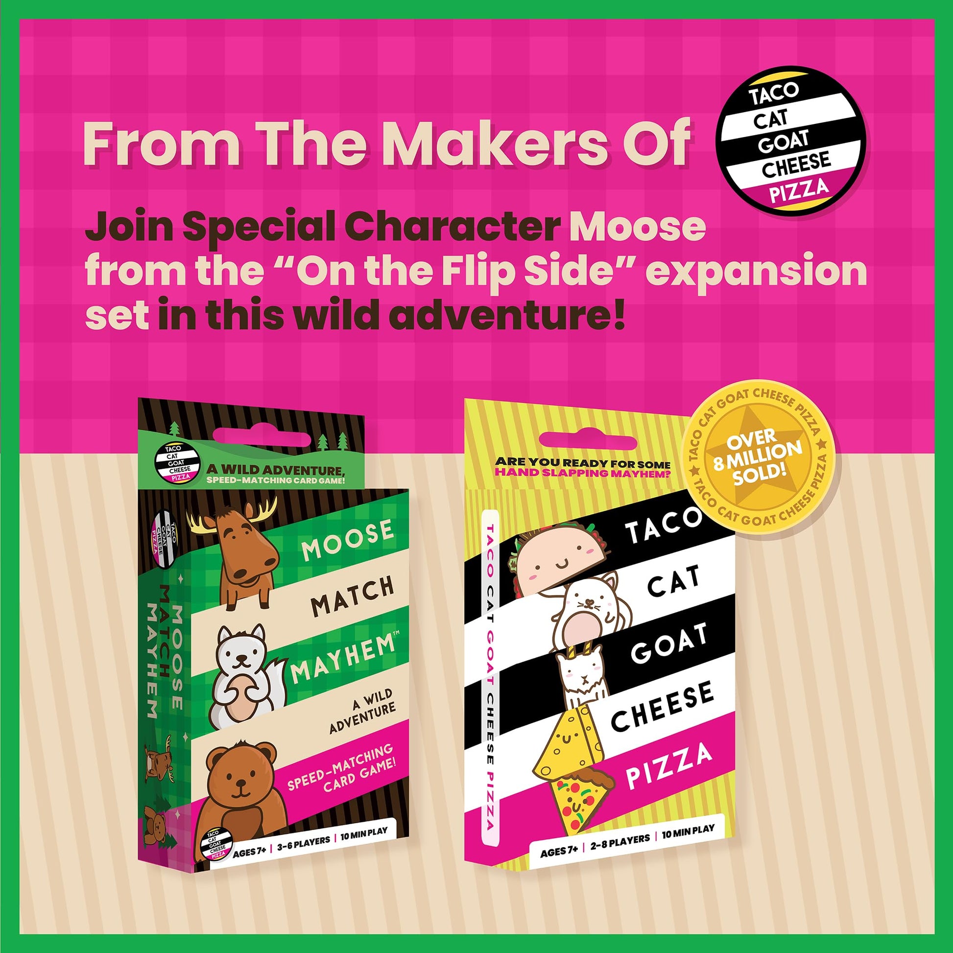 Moose Match Mayhem - by Taco Cat Goat Cheese Pizza - A Wild Adventure, Speed-Matching Card Game! Easy, Fast and Fun for Family Game Night for Kids