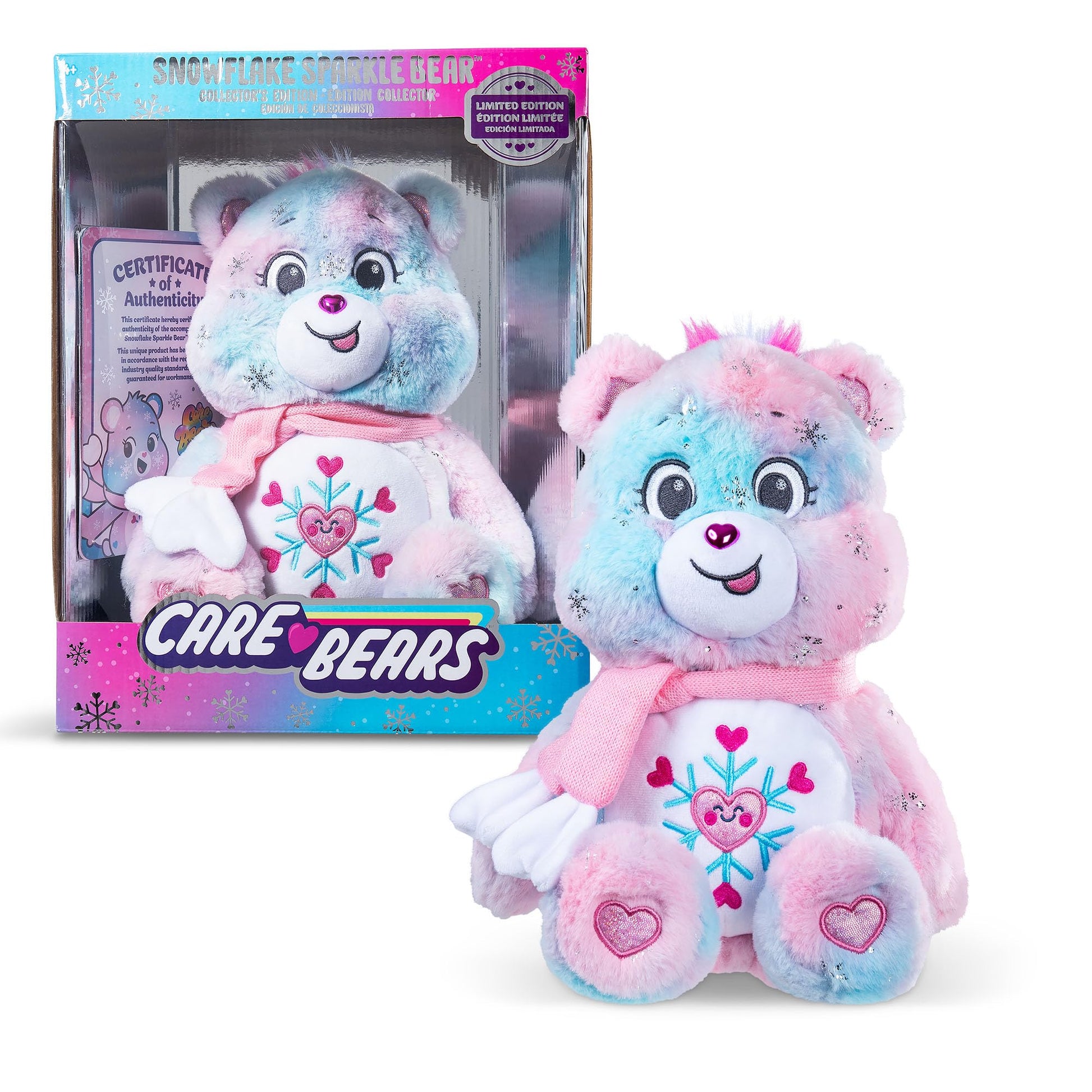 Care Bears - Collector Edition 14" Snowflake Sparkle Bear - Medium Size Plush - Soft, Huggable Plushie, Stuffed Animal for Girls and Boys, Ages 4+
