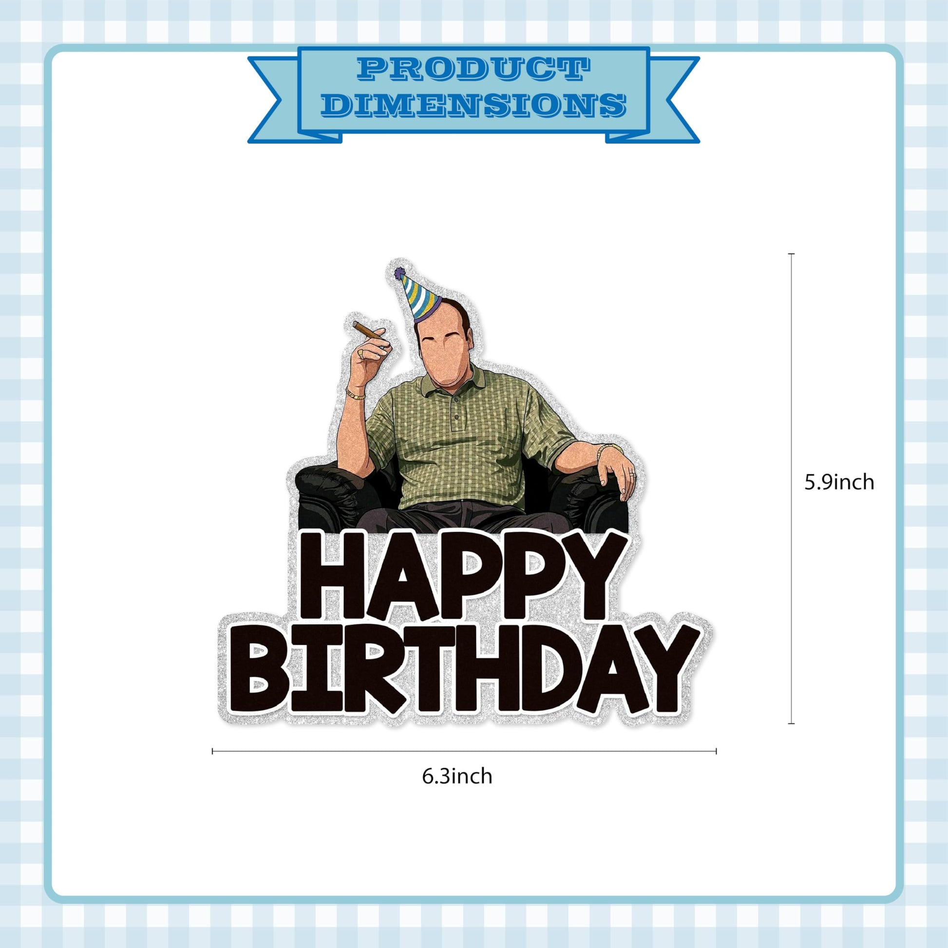Sopranos Birthday Cake Topper - Glitter Sopranos Party Decorations For Italian Birthday Party Cake Décor