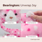 Bearington Valentine Kitty Pink Heart Print Cat Plush - Soft 9” Stuffed Animal Toy, Cute Huggable Gift for Valentine’s Day, Kids & Cat Lovers