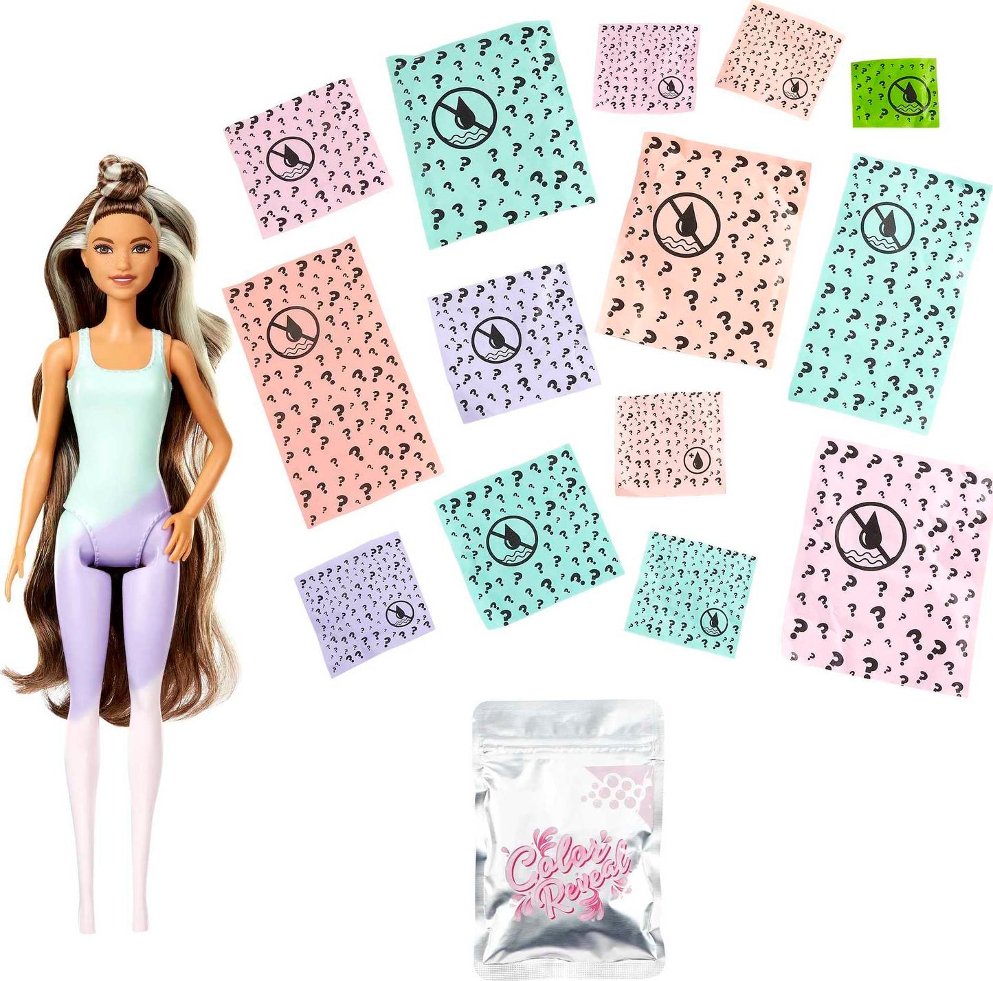 Barbie Color Reveal Doll with 7 Surprises, Color Change and Accessories, Sunshine and Sprinkles Series, Styles May Vary