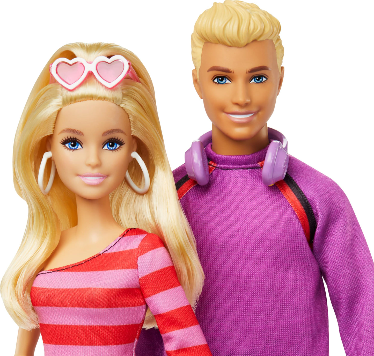 Barbie Fashionistas Set with 2 Fashion Dolls & 6 Accessories, Ken Roller-Skating Fashion Dolls, 65th Anniversary Collectible