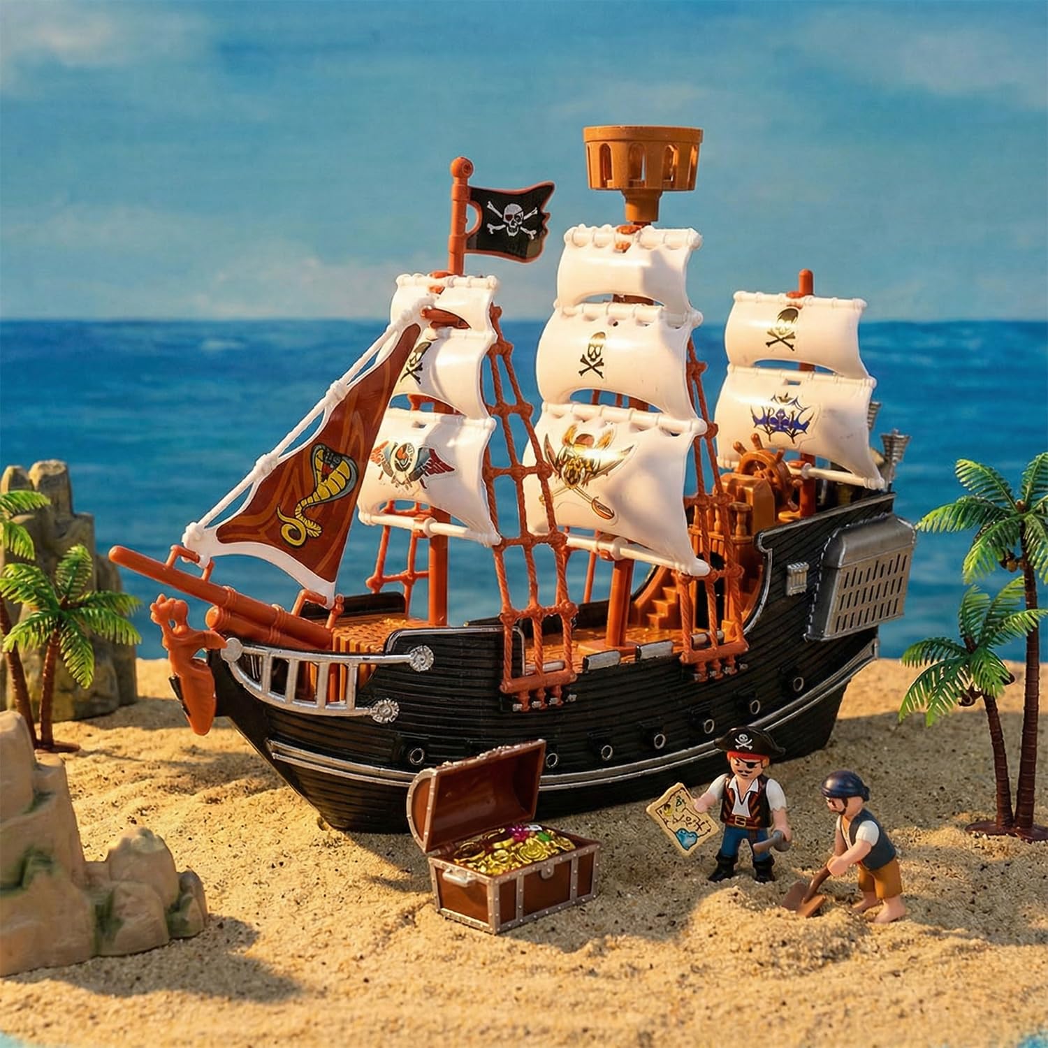 Rhode Island Novelty 10 Inch Pirate Boat, One Per Order