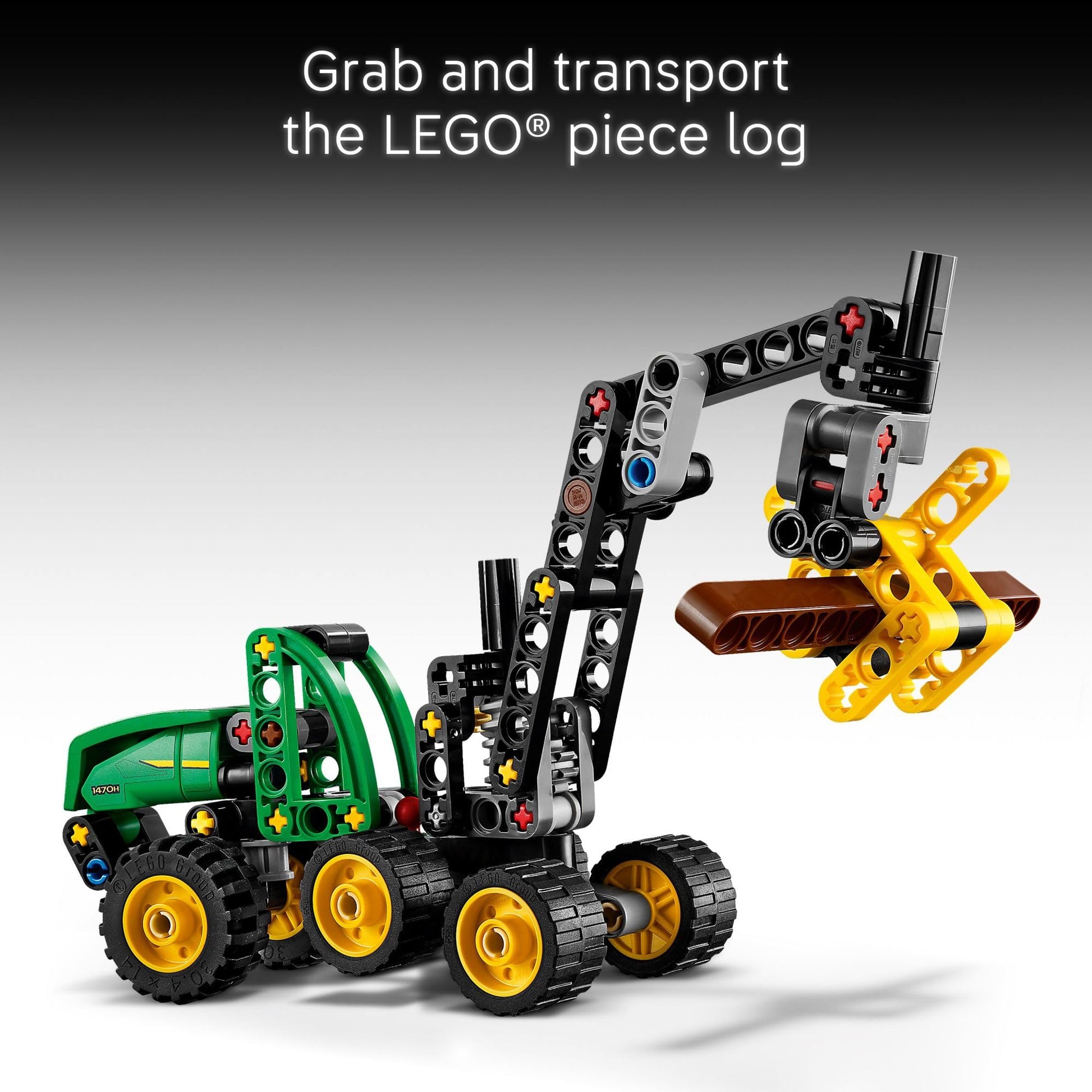 LEGO Technic John Deere 1470H Wheeled Harvester Building Toy for Kids - Heavy Vehicle Playset W/Realistic Suspension & Steering - STEM Toy for Boys &