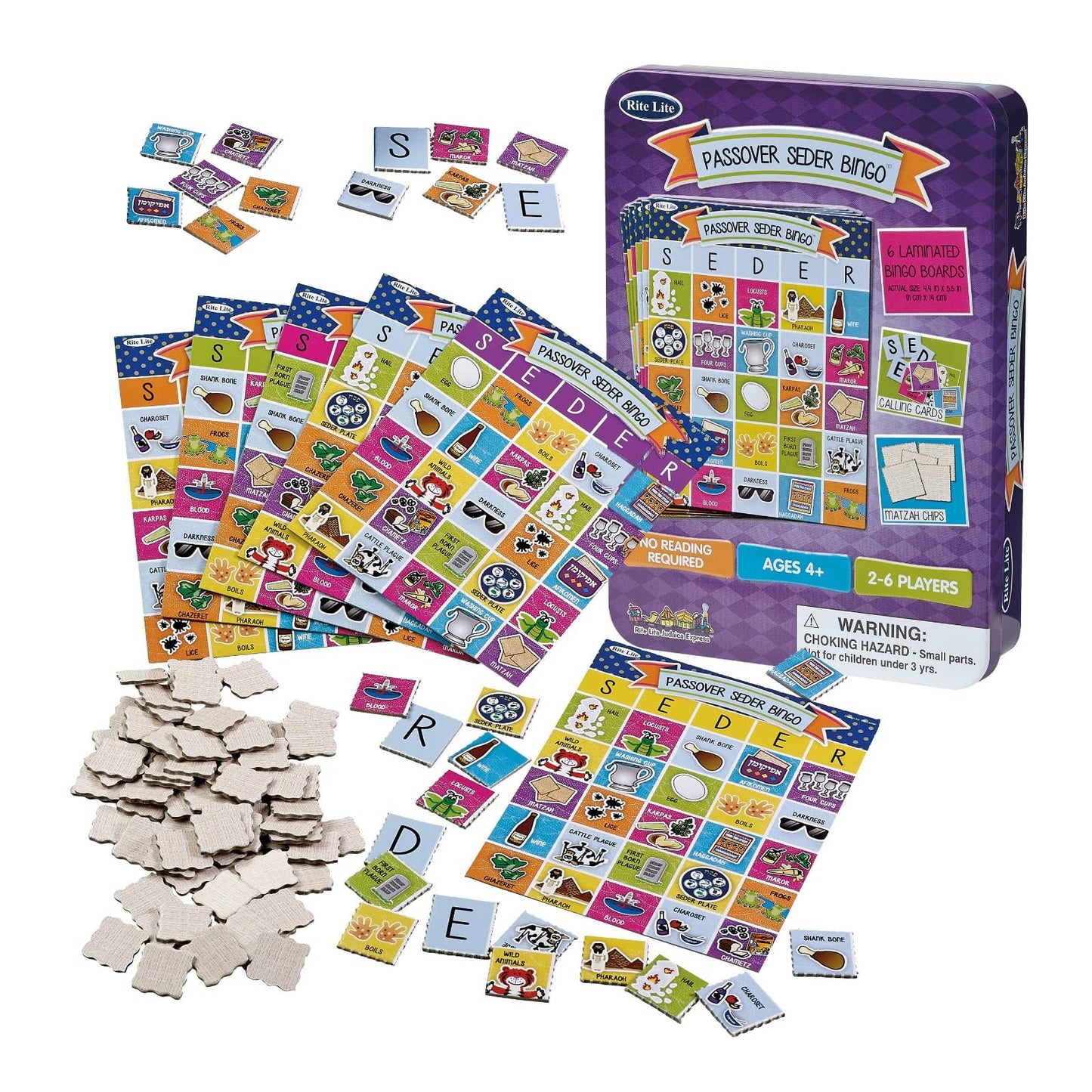 Rite Lite Passover Bingo Game - Fun Passover Party Game for All Ages in a Collectible Tin