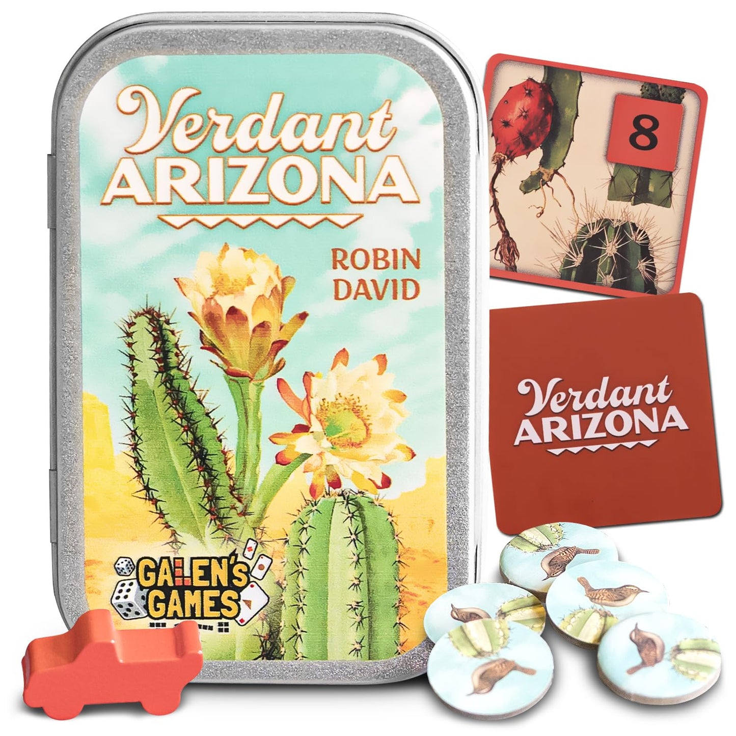 Galen's Games Verdant Arizona Interactive Mint Tin Strategy Card Game for Adults & Teen, Compact Travel & Camping Board Games, Quick Portable Play