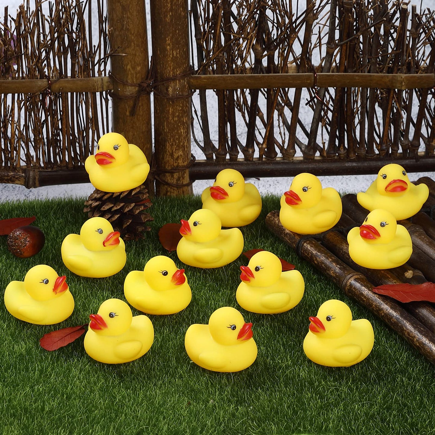 JTTJDB 50 Pcs Mini Rubber Ducks,Float and Squeak Duckies