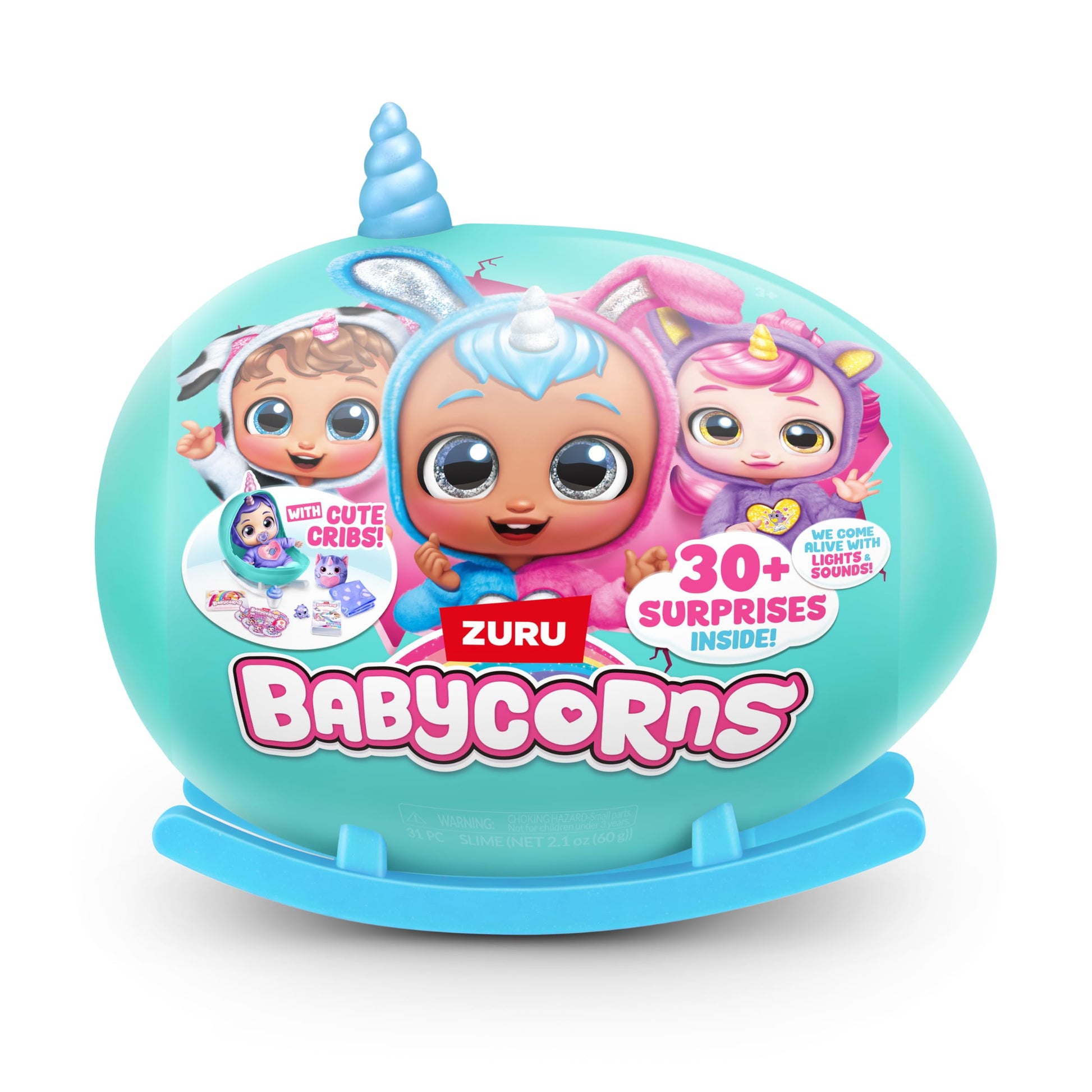 Babycorns Interactive Baby Doll Series 1 Large (Bunny) by ZURU with Lights and Sounds, Magical Babydolls, Surprise, Unboxing, Girls, Dolls, Story