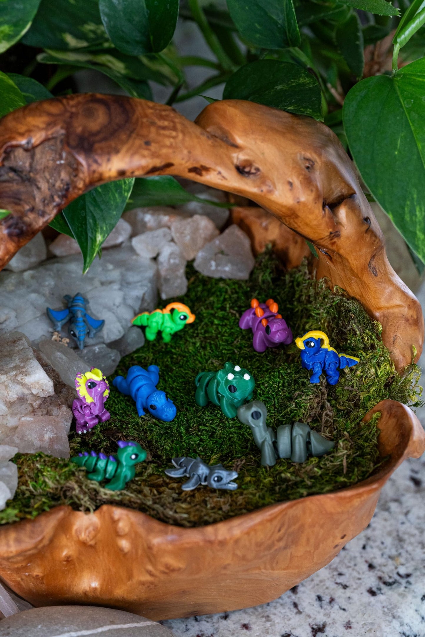 Itty Bitty’s at The Dino Park - Set of 10 Mini 3D Printed Dinosaurs | T-Rex Triceratops Stegosaurus & More | Collectible Toy Figures | Sensory Bin