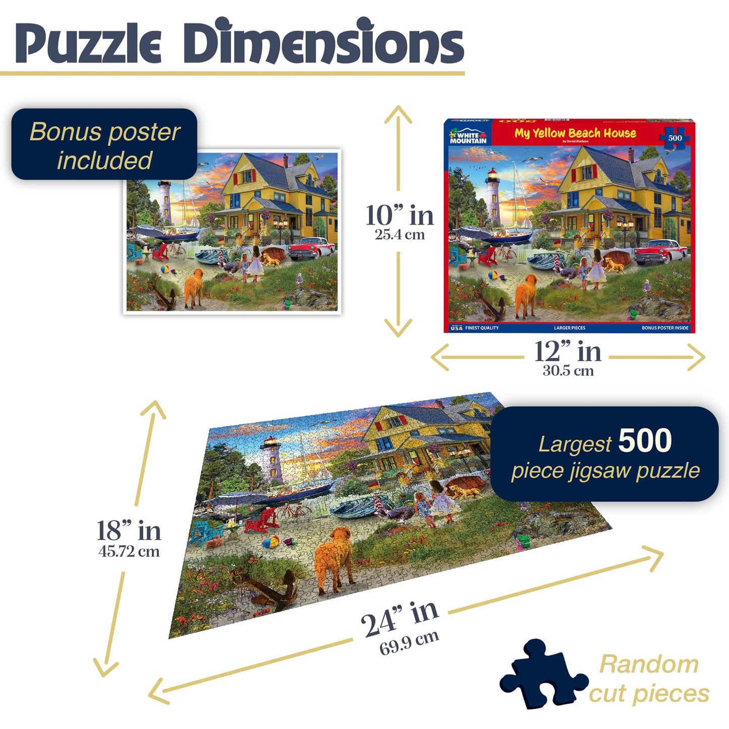 White Mountain 500 Piece Jigsaw Puzzle, My Yellow Beach House