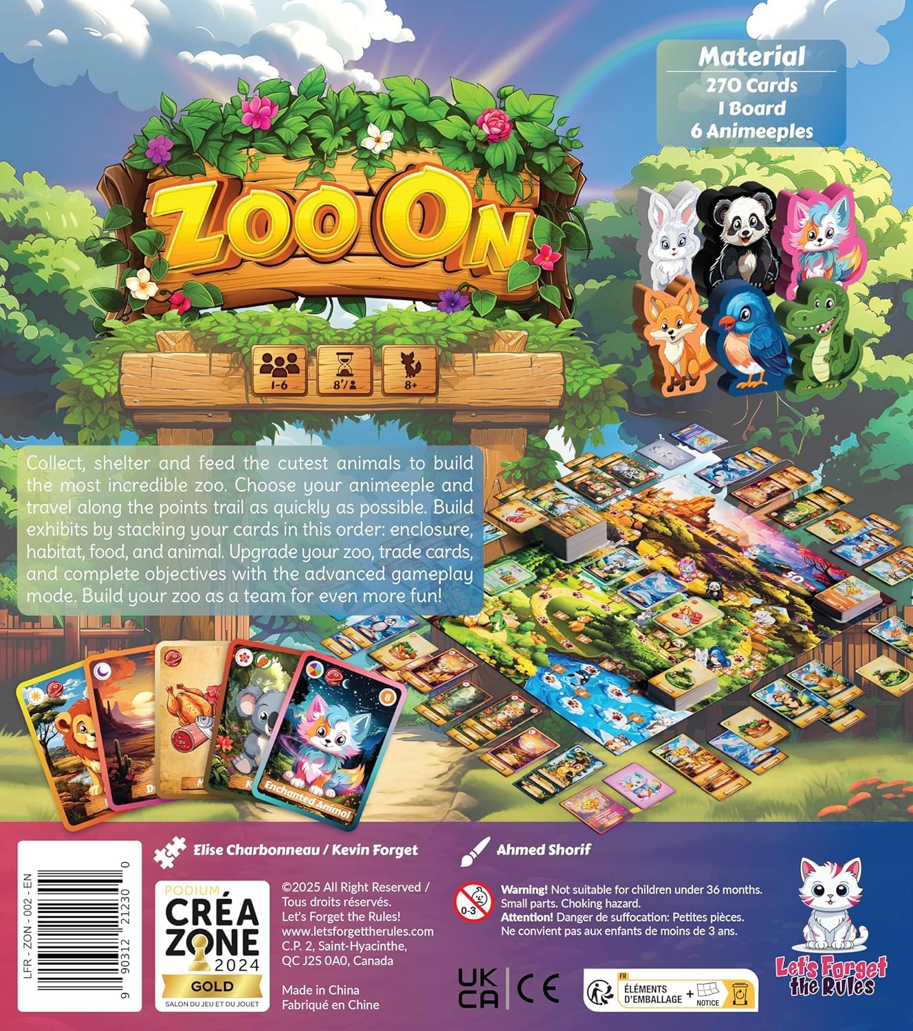Zoo On Family Board Game - Build Your Own Animal Zoo - Strategy Card Game for Kids and Adults - Fun Game Night Party Game - 1 to 6 Players Ages 7