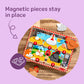 Melissa & Doug Happy Hens Push to Pop Wooden Puzzle, Montessori-Inspired Toddler Puzzles with Magnetic Pieces and Colorful Puzzle Board, Preschool
