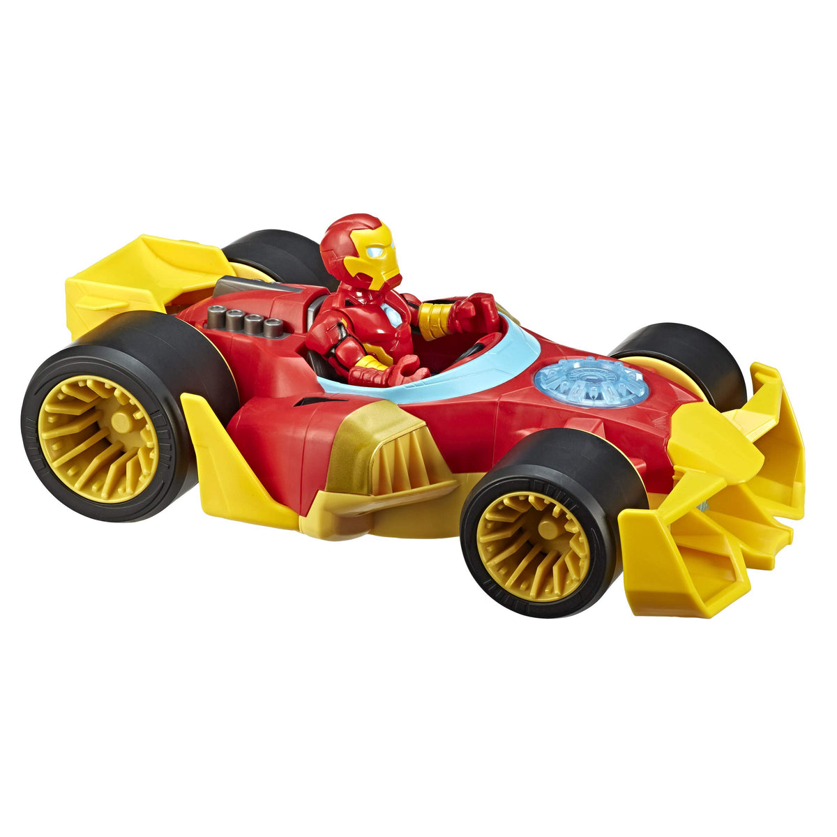Playskool Heroes Marvel Super Hero Adventures Iron Man Speedster, 5-Inch Figure and Vehicle Set, Collectible Toys for Kids Ages 3 and Up