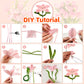 Ayuanb 900 PCS Pipe Cleaners Flowers Kit, Pipe Cleaners Craft with Handle, 14 Colors Chenille Stems with Floral Wires, Stamen, Wrapping Paper