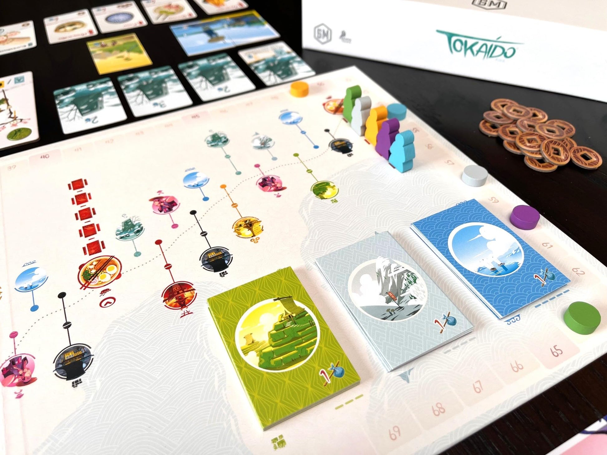 Stonemaier Games: Tokaido (Base Game) by Antoine Bauza | A Zen Strategy Board Game About Traveling in Japan for Adults and Family | Journey