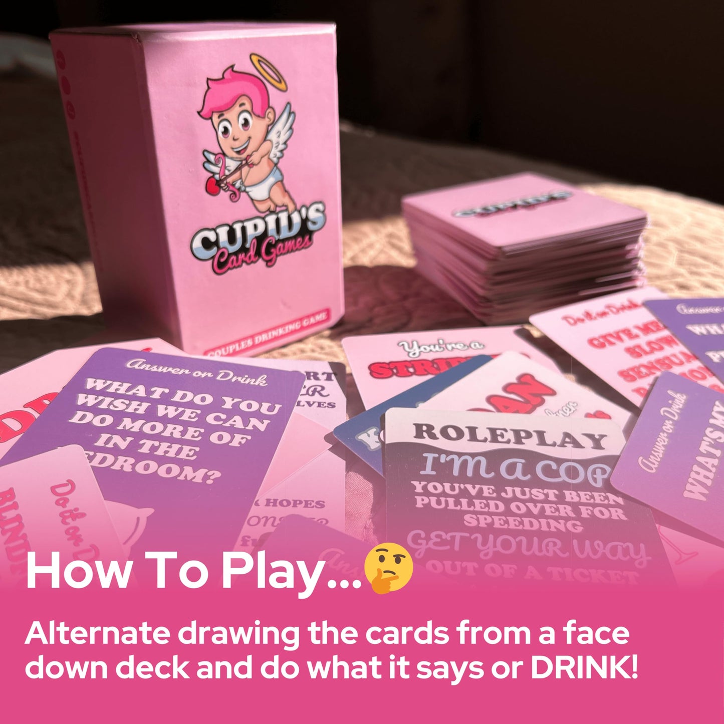 Cupid's Card Games - Couples Drinking Game for Adult Only Date Nights - Bedroom Game for Couples for Boyfriend & Girlfriend - Valentine’s Day Gift