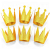 Boieo Mini Gold Crown Hats, 6 Small Paper Crowns for Kids