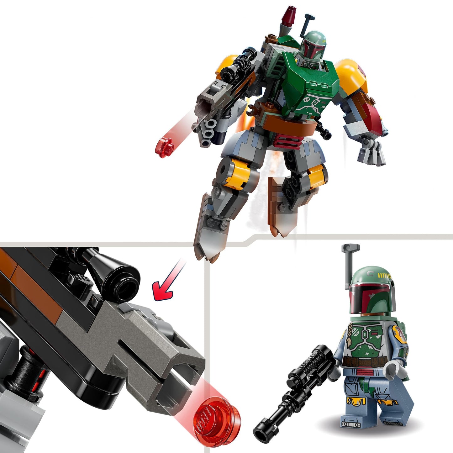 LEGO Star Wars 75369 Boba Fett Robot Buildable Figure with Blaster Tenon Launcher and Jetpack