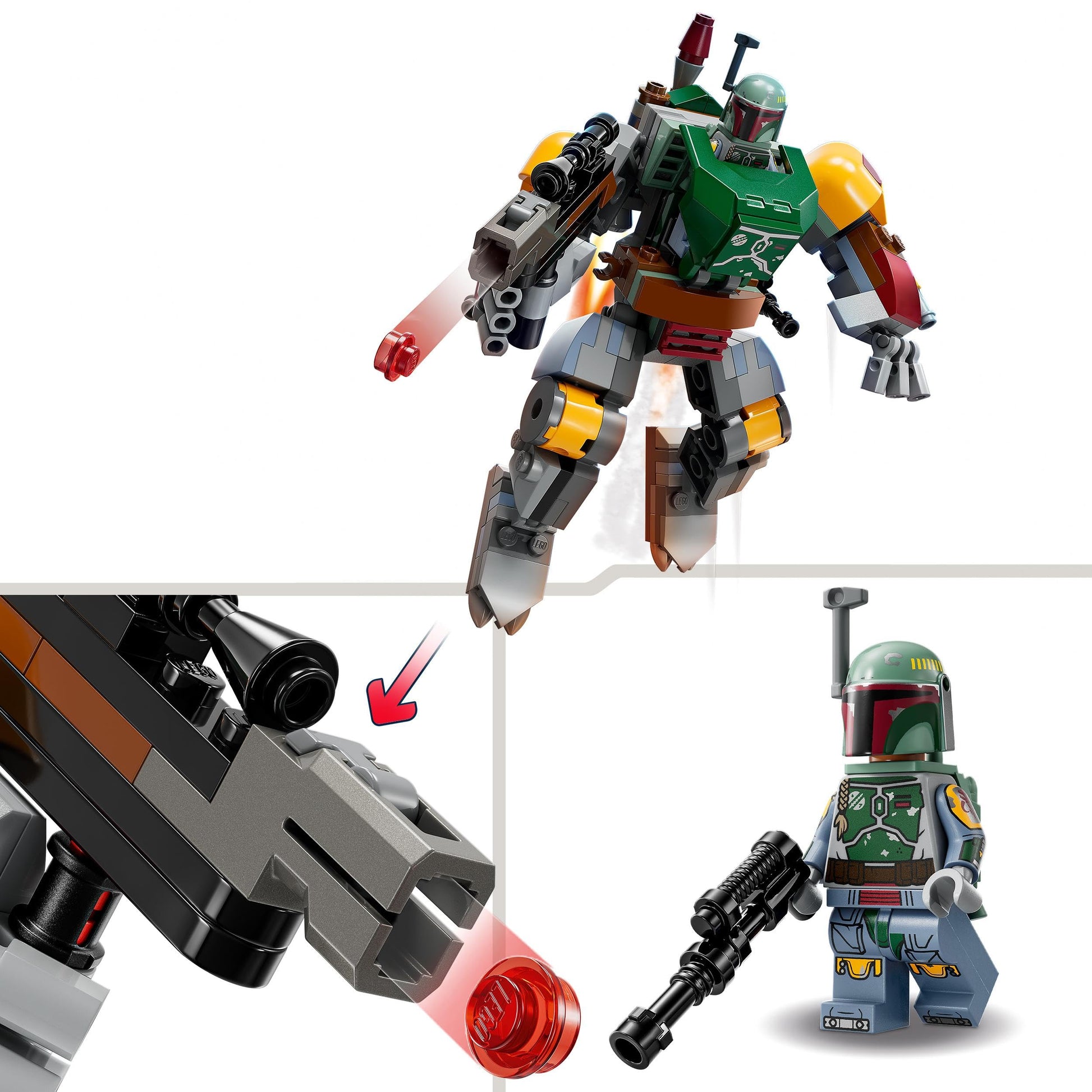 LEGO Star Wars 75369 Boba Fett Robot Buildable Figure with Blaster Tenon Launcher and Jetpack