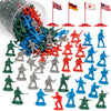 Liberty Imports Army Men Toy Soldiers Playset Bucket - WWII Action Figures with Military Vehicles, Accessories & Flags - Kids Imaginative Battle Toy