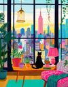 TUMBAUMBA, Puzzle for Adults 1000 Pieces, Cat in New York, Colorful Relaxing Jigsaw Puzzle, Mate Finish, Poster Included 1000 piece Puzzle for Adults