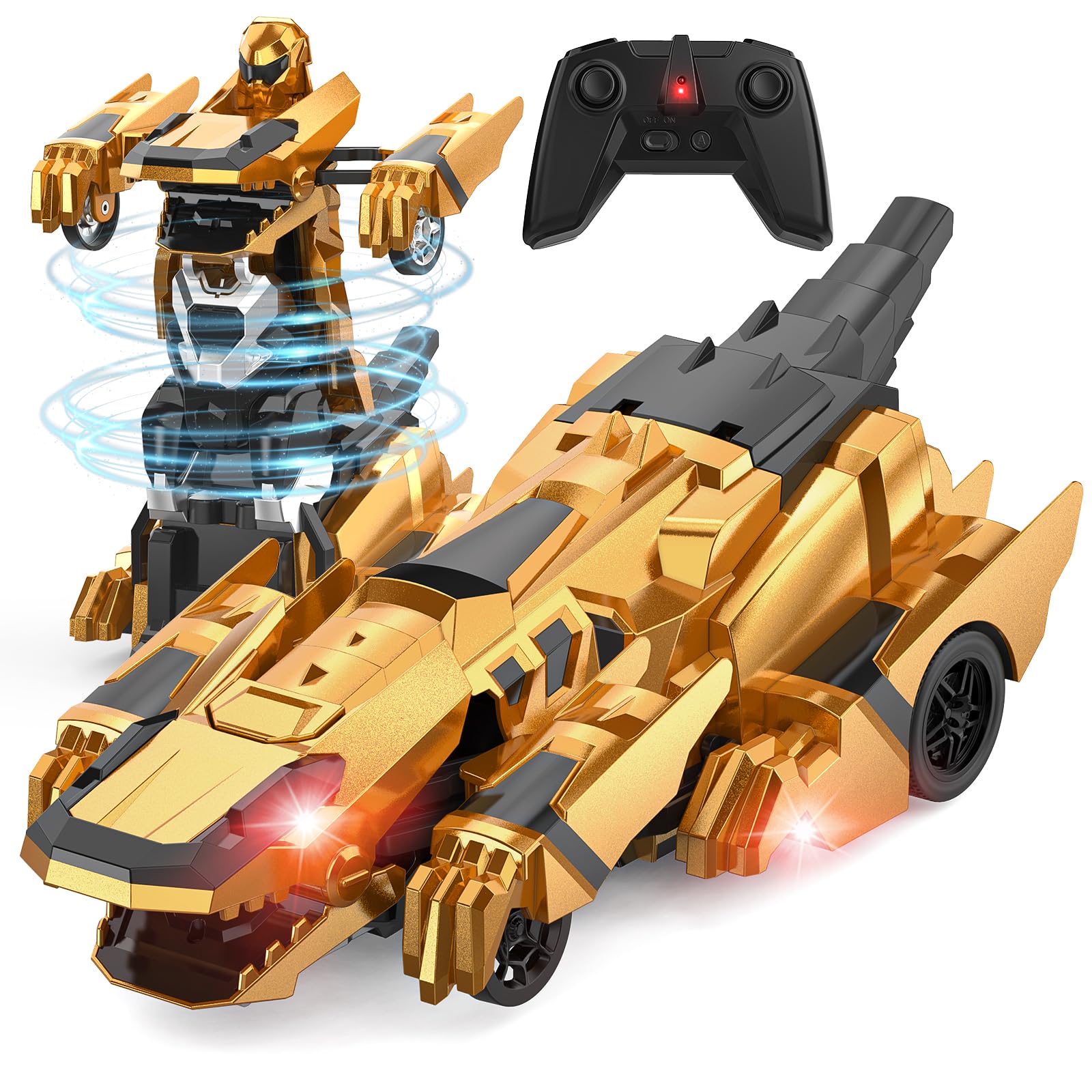 Kroyedfuw Dinosaur Transform RC Cars, 2.4Ghz Remote Control Car